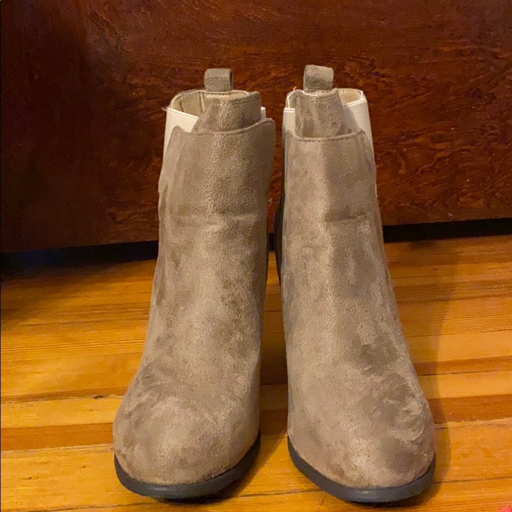 Tan suede booties